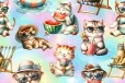 Home - Jersey - digitale Sommerkatzen - multie - 50142-001