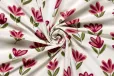 Home - Tricot stof - bloemen - gebroken wit - 25673-051