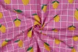 Home - Katoen met coating - citroenen & checks - roze - 7050-001