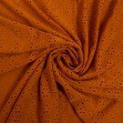 95% polyester, 5% elastan stoffen - Tricot stof - broderie - terra/oranje - 16695-455