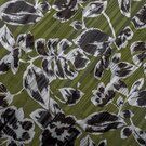 Glanzende stoffen - Polyester stof - Floral Satin Lurex Stripe - groen - 16522-219