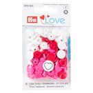 Drukknopen* - Prym Love drukknopen hart wit/rood/roze (393.031)