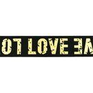 Zwart - Elastiek Love zwart/goud 4cm XET19-040-575