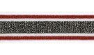 Sierband* - Lurexband zwart/wit/rood 30mm (XSS15-415)