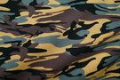 Bruine stoffen - Katoen stof - camouflage - blauw/bruin/vanille - 310131-82