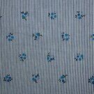 Katoen met polyester stoffen - Katoen stof - Seersucker stripe bloemen - blauw - 17999-610