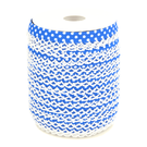 Katoenen band - Biasband met kantje stipjes kobaltblauw/wit 71486-28*