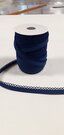 Marineblauw - Biasband met kantje marineblauw