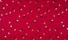 Rode stoffen - K25003-016 Kerst katoen blaadjes foil rood/goud
