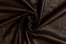 KnipIdee stoffen - Kunstleer stof - Crocolino stretch leather - donkerbruin - 0845-100
