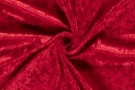 Rode stoffen - Velours de panne stof - rood - 5666-015