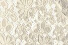 Witte / creme stoffen - Kant stof - bloemen - off-white - 0908-020