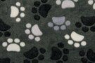 Kinderprint stoffen - Fleece stof - jacquard dog feet - grijs zwart - KC4007-669