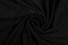 Zwarte stoffen - Tricot stof - broderie - zwart - 16695-999