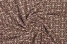 Bruine stoffen - Tricot stof - jacquard mozaiek - bruin - 449534-40