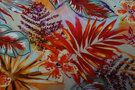 Multi kleur stoffen - Tricot stof - bloemen en bladeren - multi - 18823-455
