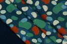 waterafstotende stoffen - Softshell stof - colourful spots - donkerblauw - 19/9798-003