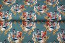 Stenzo Tricot stoffen - Tricot stof - digitaal grachtenpanden - blauw - 20956-09