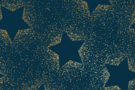 Feestkleding stoffen - Katoen stof - kerst katoen sterren - donkerblauw goud - 18737-008