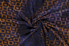 Marineblauwe stoffen - Tricot stof - jacquard geborduurd abstract - marine - 18017-008
