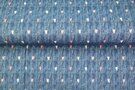 Ribcord stoffen - Ribcord stof - hartjes - jeansblauw - 20224-15