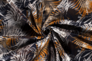 Bruine stoffen - Tricot stof - bedrukt bladeren - bruin - 18132-053