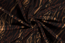 Bruine stoffen - Tricot stof - bedrukt tijgerprint - bruin - 18137-058