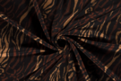 Dierenprint stoffen - Tricot stof - bedrukt tijgerprint - bruin - 18137-058