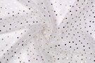Witte / creme stoffen - Organza - dots - wit goud - 317064-81
