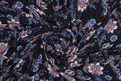 Polytex stoffen - Viscose stof - bloemenprint - donkerblauw - 320026-11