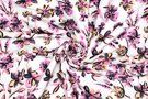 Tencel - Viscose stof - tencel digitaal bloemen - wit roze - 922764-10
