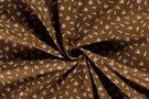 Bruine stoffen - Katoen stof - bladeren - bruin - 19468-055