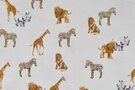Witte / creme stoffen - Tricot stof - safari animals foil - wit - K23051-510