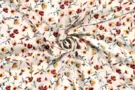 Gebroken witte stoffen - Crepe Georgette stof - bloemen - gebroken wit - 19077-051