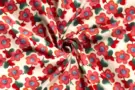 Donkerroze stoffen - Viscose stof - bedrukt bloemen - donker roze - 19057-013