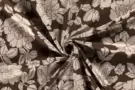 Bruine stoffen - Viscose stof - bedrukt bloemen - bruin - 19148-055