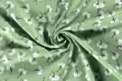 Stretch stoffen - Stretch stof - viscose bedrukt bloemen - groen - 19263-023