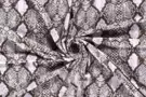 Slangenprint stoffen - Tricot stof - bedrukt slangenprint - bruin - 19249-055