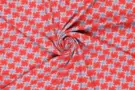 Rode stoffen - Viscose stof - tropical flowers - rood - 19774-425