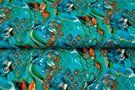 Stenzo stoffen uitverkoop - Tricot stof - digitaal fantasieprint vissen - turquoise - 21049