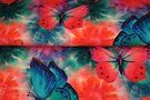 Nieuwe stoffen - Tricot stof - digitaal vlinders - rood blauw - 21911-12