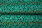 Turquoise stoffen - Tricot stof - krokodillen - turquoise - 21605-09