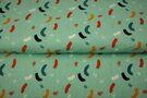 Gestreepte stoffen - Tricot stof - strepen en dots - mint - 21661-09