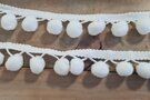Witte / creme - Bolletjesband wit 64112-009