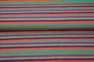 Stenzo stoffen uitverkoop - Tricot stof - gestreept - paars oranje blauw roze - 21623-12