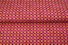 Stenzo Tricot stoffen - Tricot stof - digitaal dots - donkerblauw roze oranje - 21216-15