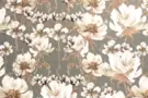 Gordijnstoffen per meter - Polyester stof - interieur en decoratiestof digitaal bloemen - oud groen - 1634-027