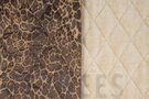 Bruine stoffen - Doorgestikte stof - gestept met fur dierenprint - 21/4410-001