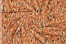 Polytex stoffen - Wollen stof - wolmix - jacquard luipaard - oranje - 433024-40