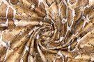 Glanzende stoffen - Kunstleer stof - slang - multi bruin - 316024-50